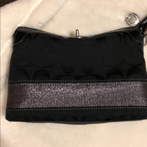 NWOT Black Silver Coach Wristlet - Picture 3 of 8